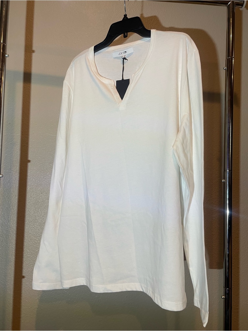 Joe's Jeans Cream Long-Sleeve Henley Top